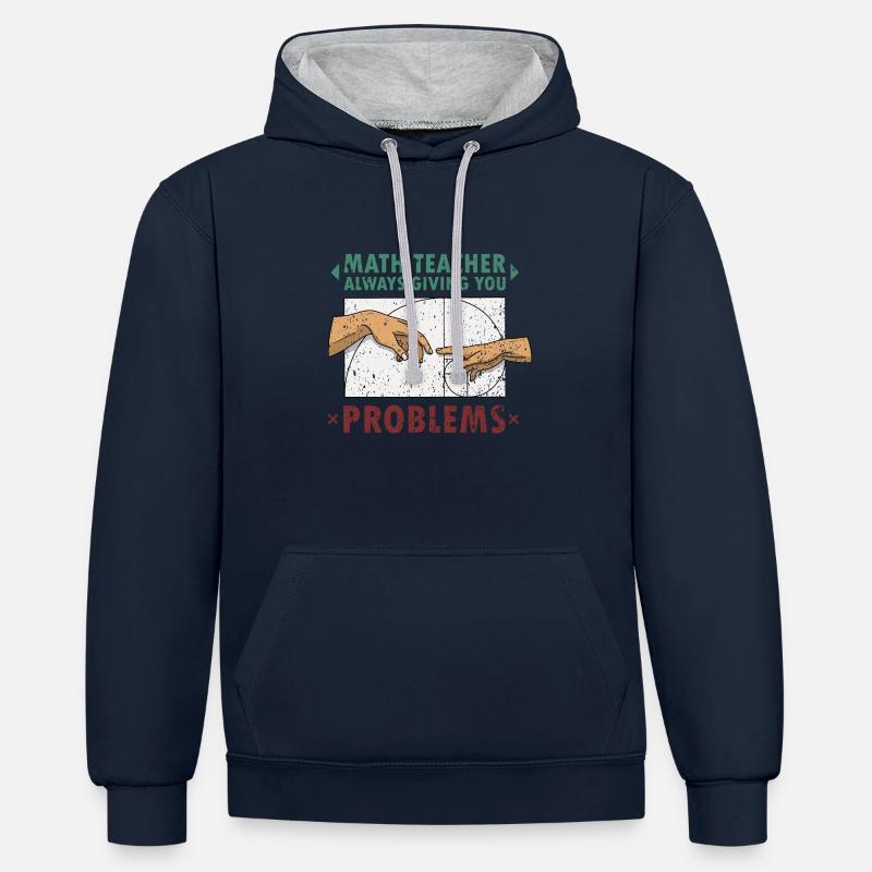 Fibonacci Math Teacher Art Creation - Contrast hoodie - navy/heather grey
