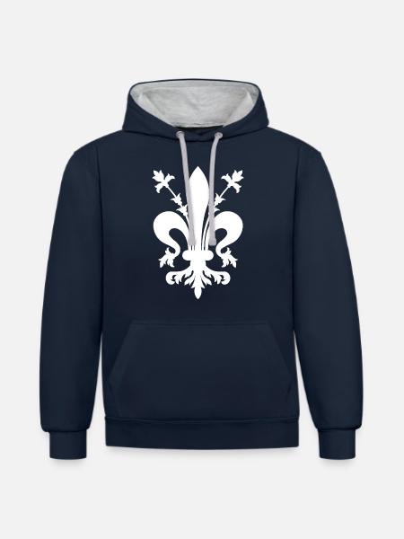 Flower of Lys - Contrast hoodie - navy/heather grey
