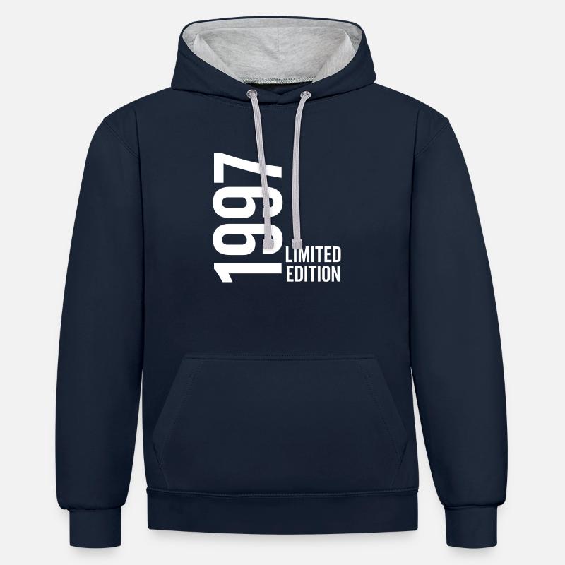 1997 Édition limitée - Sweat à capuche contrasté - bleu marine/gris chiné