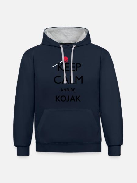 BE KOJAK - Kontrast-Hoodie - Navy/Grau meliert