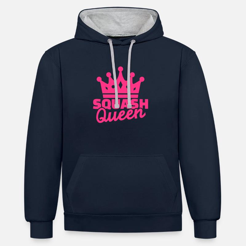 Squash Queen - Sweat à capuche contrasté - bleu marine/gris chiné
