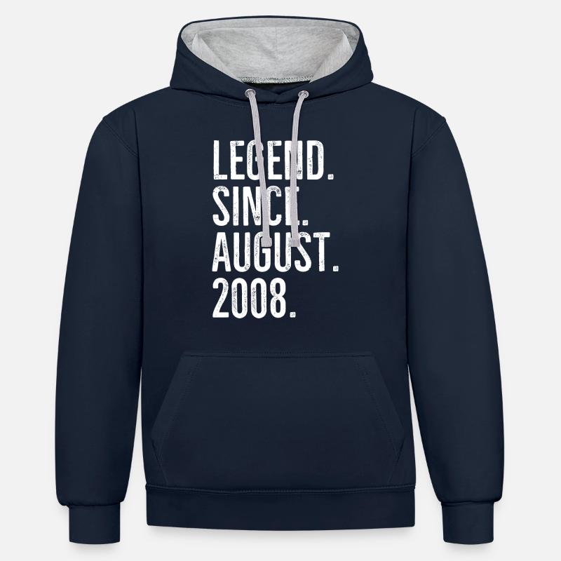 Légende depuis août 2008 - Sweat à capuche contrasté - bleu marine/gris chiné