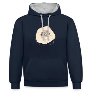 Frauen blühen - Kontrast-Hoodie - Navy/Grau meliert - Vorne - Nico (186cm)