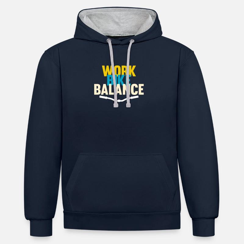 Balance de travail - Sweat à capuche contrasté - bleu marine/gris chiné