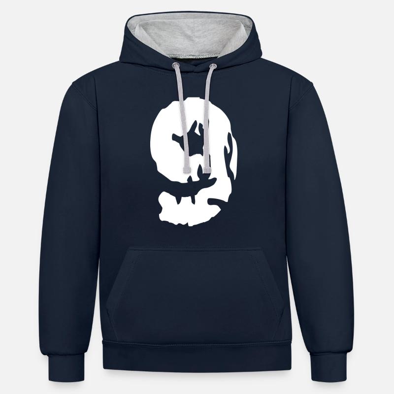 Maillot 9 numéros - Sweat à capuche contrasté - bleu marine/gris chiné