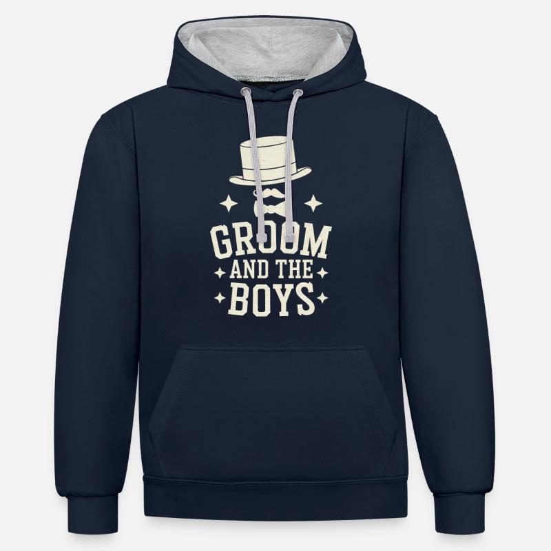 Marié Mariage Mariage - Sweat à capuche contrasté - bleu marine/gris chiné