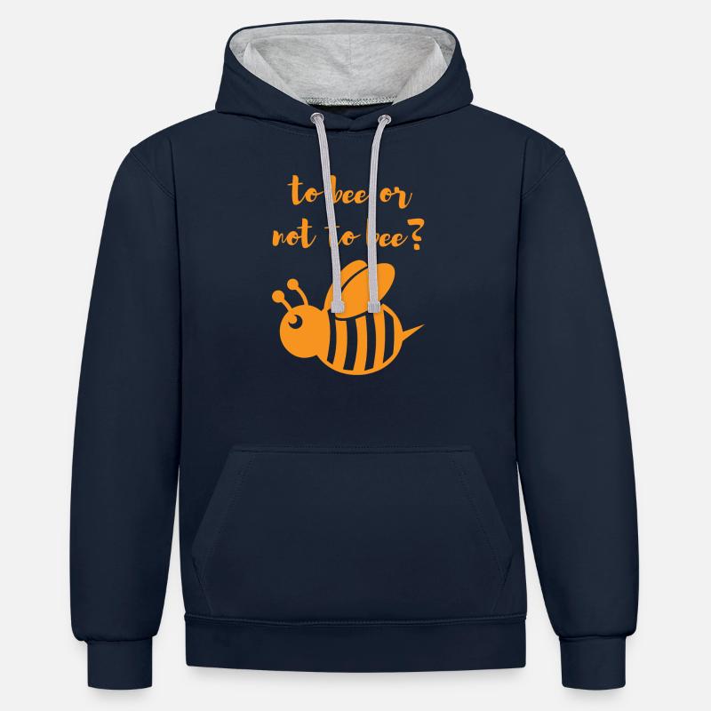 Per api o no fiori ambiente apicoltore - Felpa con cappuccio in contrasto cromatico - navy/grigio melange