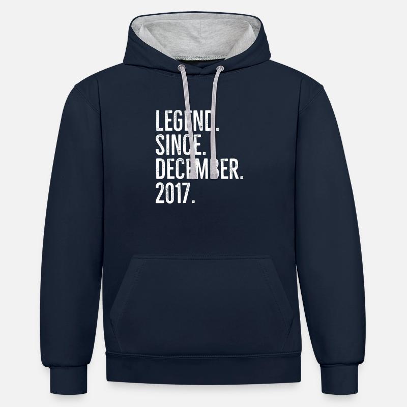 Légende depuis décembre 2017 - Sweat à capuche contrasté - bleu marine/gris chiné