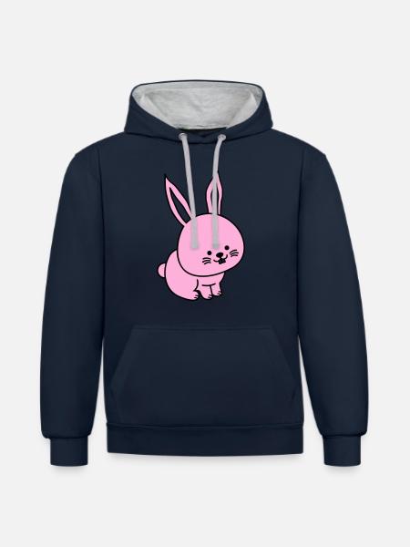 hare - Contrast hoodie - navy/heather grey