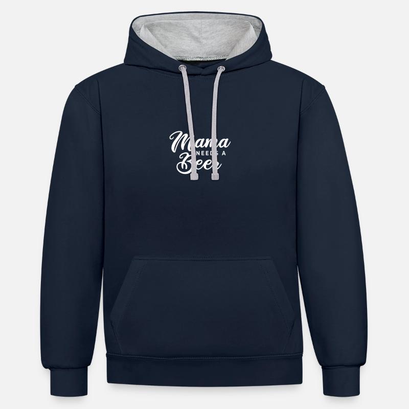 Mama Needs A Beer - Contrast hoodie - navy/heather grey