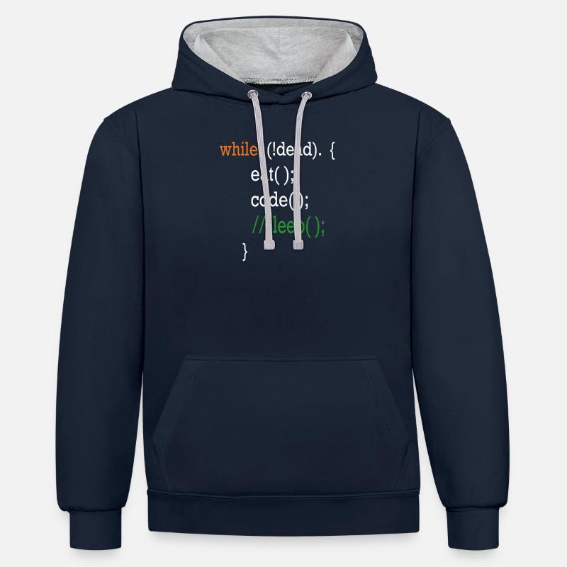 Programmierer Coding Shirt - Kontrast-Hoodie - Navy/Grau meliert