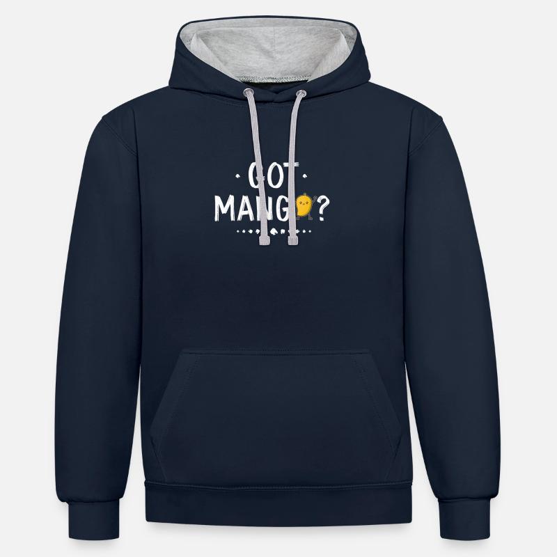 Mango - Kontrast-Hoodie - Navy/Grau meliert