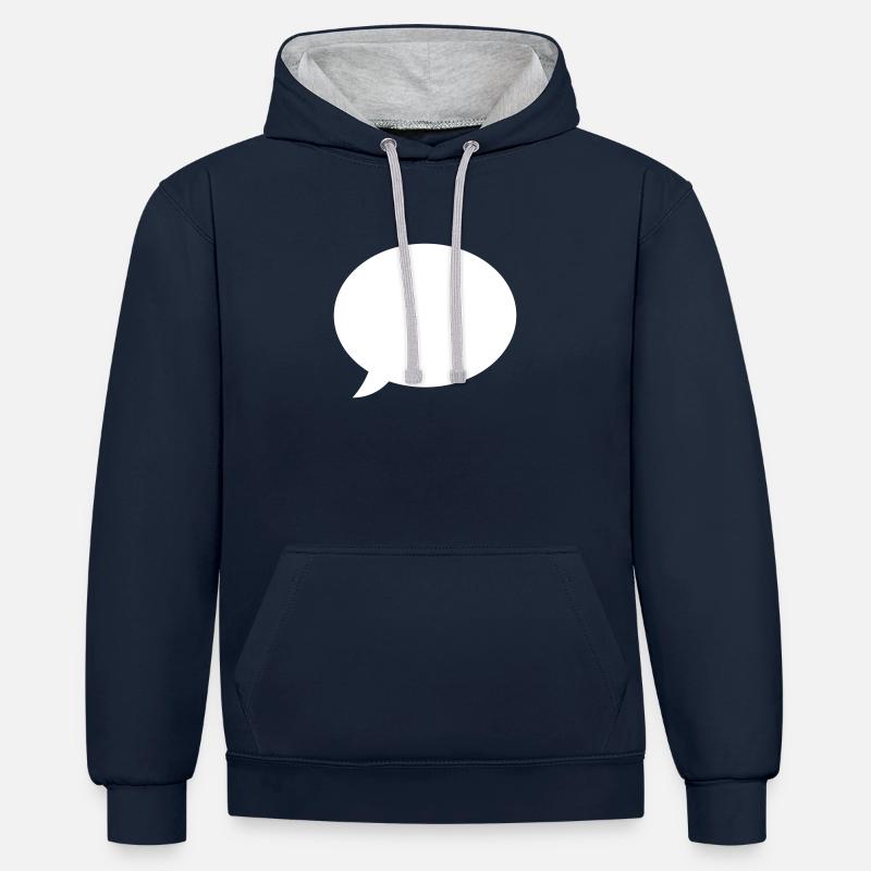icône de bulle - Sweat à capuche contrasté - bleu marine/gris chiné