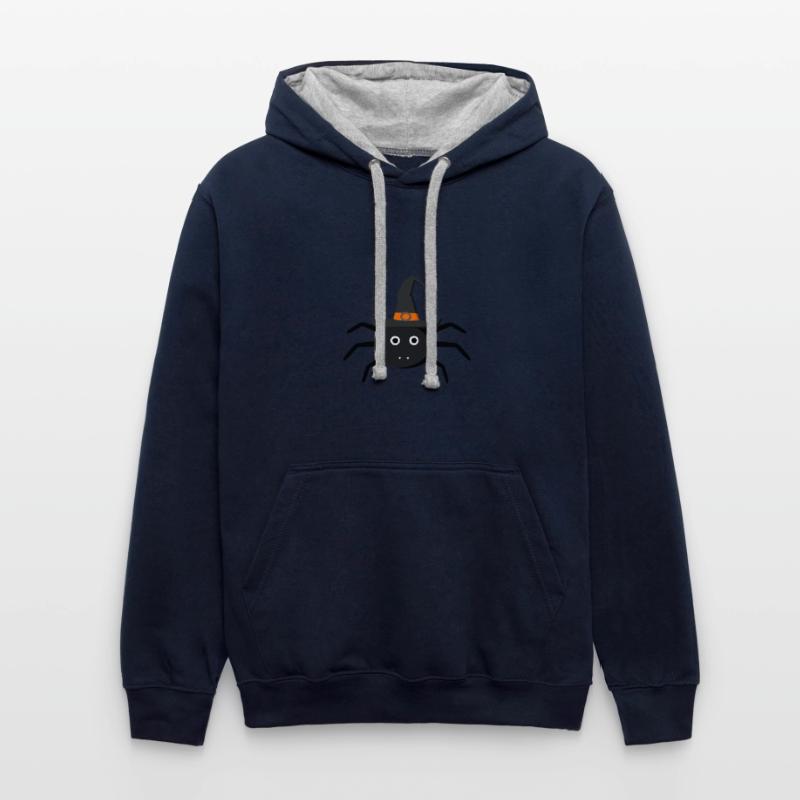 Halloween Spinne Geschenk oder Geschenkidee Kontrast-Hoodie