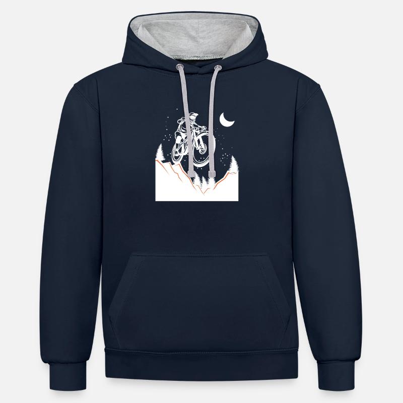 VTT VTT - Sweat à capuche contrasté - bleu marine/gris chiné