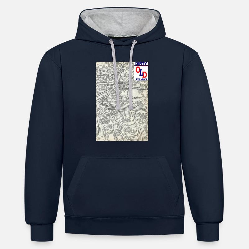 St Coronation - Sweat à capuche contrasté - bleu marine/gris chiné