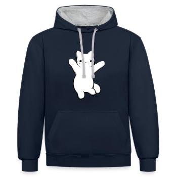 Kitten - Contrast hoodie - navy/heather grey - Front - Nico (186cm)