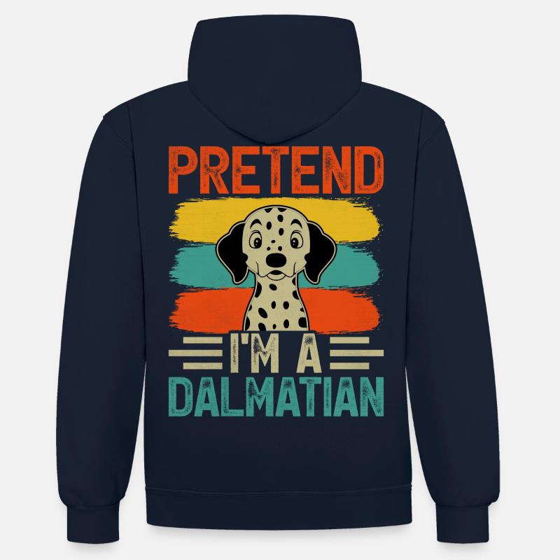 Faites semblant d’être dalmatien - Sweat à capuche contrasté - bleu marine/gris chiné