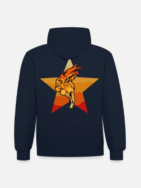 Brazilian Jiu-Jitsu - Contrast hoodie - navy/heather grey