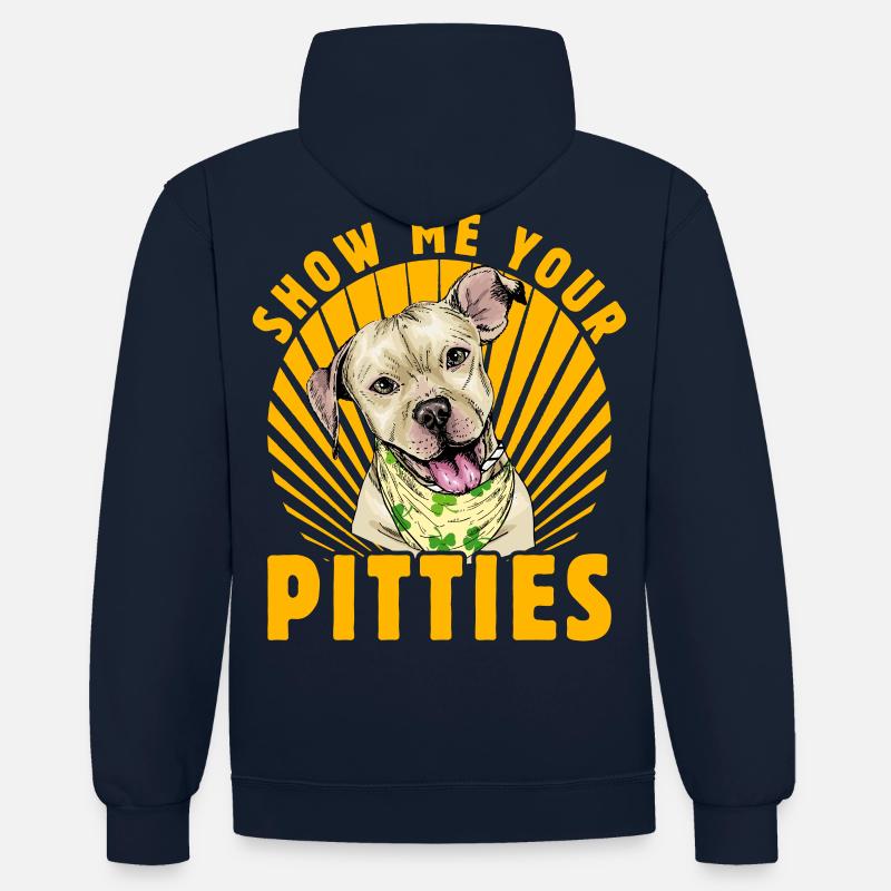 Montrez-moi vos Pitties - Sweat à capuche contrasté - bleu marine/gris chiné