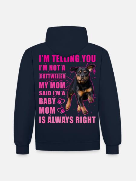 Rottweiler Spruch - Kontrast-Hoodie - Navy/Grau meliert