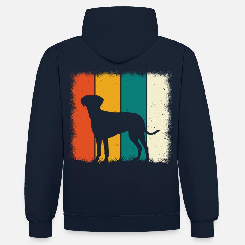 Labrador Rétro - Sweat à capuche contrasté - bleu marine/gris chiné