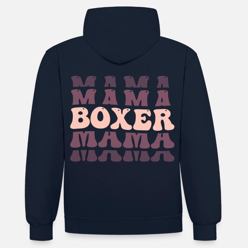 Boxeur - Sweat à capuche contrasté - bleu marine/gris chiné