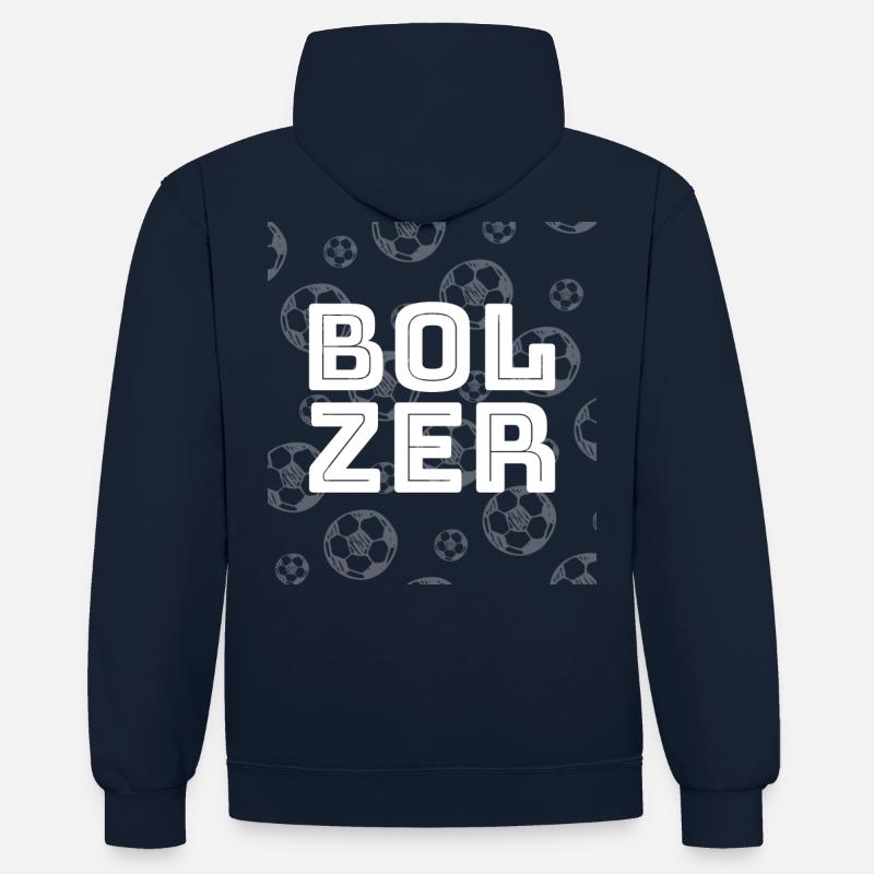 Bolzer - Sweat à capuche contrasté - bleu marine/gris chiné