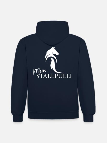 Mein Stallpulli - Kontrast-Hoodie - Navy/Grau meliert