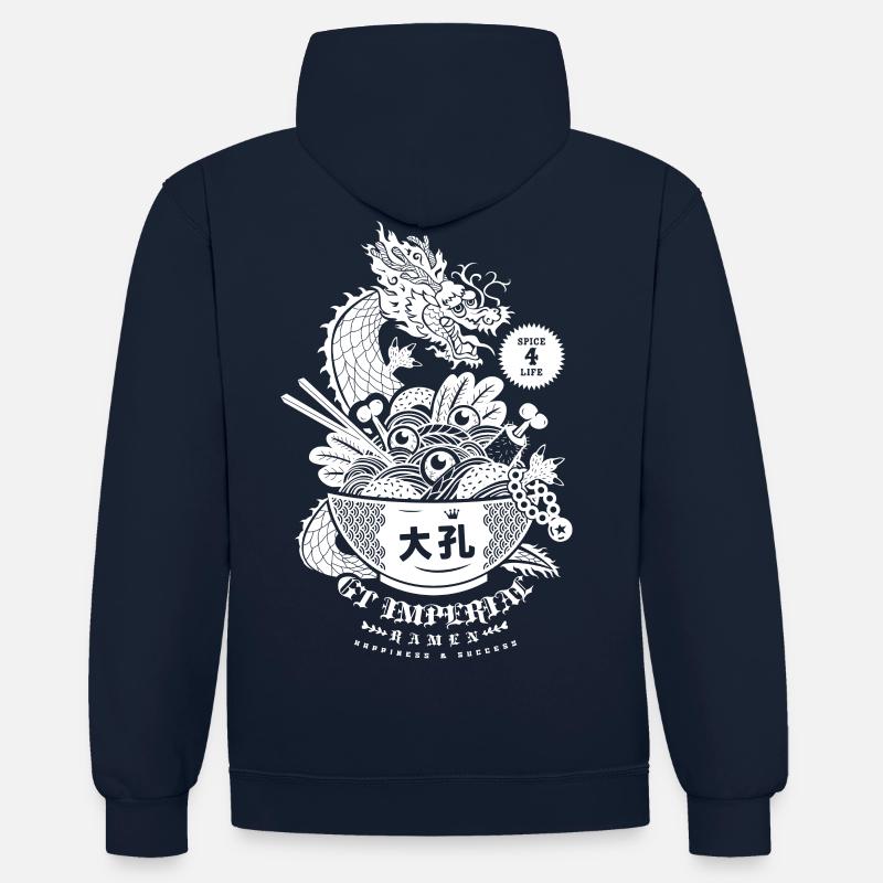 GT IMPERIAL WHITE BACK PATTERN - Kontrast-Hoodie - Navy/Grau meliert