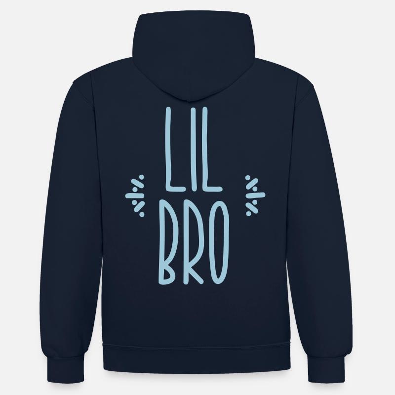 lil bro - Kontrast-Hoodie - Navy/Grau meliert