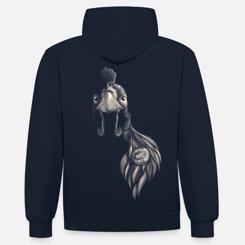 Someone NOT something - Sweat à capuche contrasté - bleu marine/gris chiné