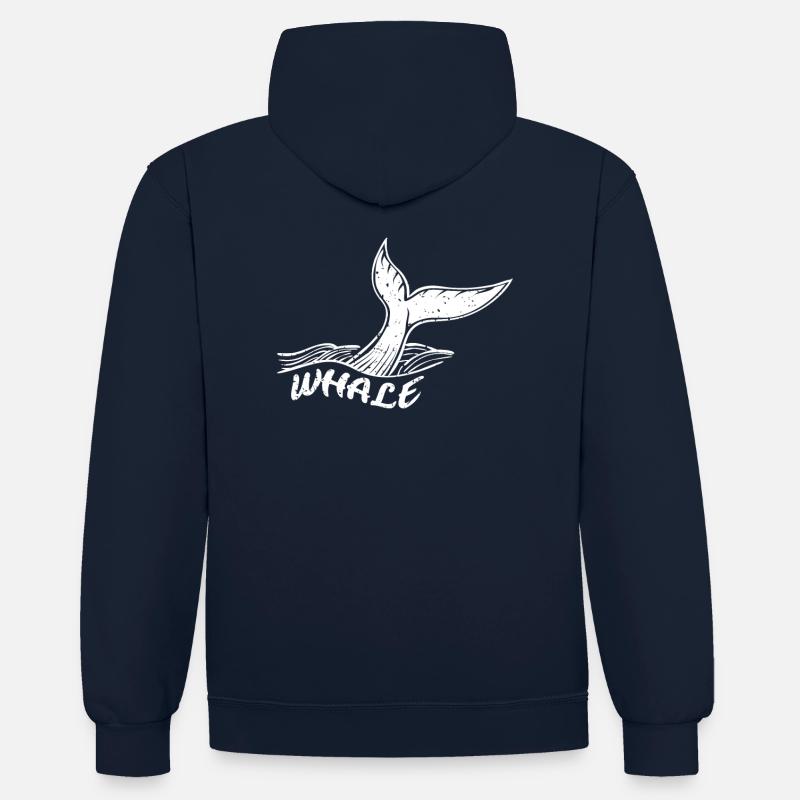 WAL Edition 4 - Sweat à capuche contrasté - bleu marine/gris chiné