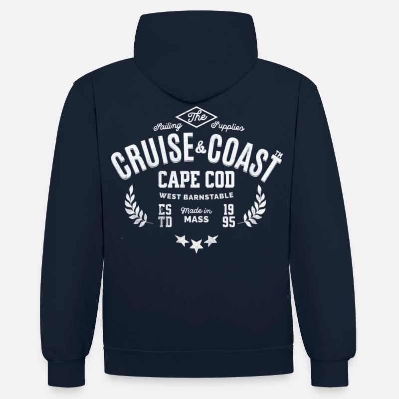 Cruise Coast Cape Cod - Sweat à capuche contrasté - bleu marine/gris chiné