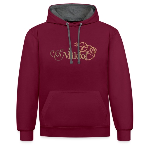 miklof logo gold outlined 3000px - Contrast Colour Hoodie