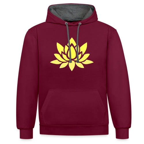 Mandala 8 Lotusblüte - Kontrast-Hoodie