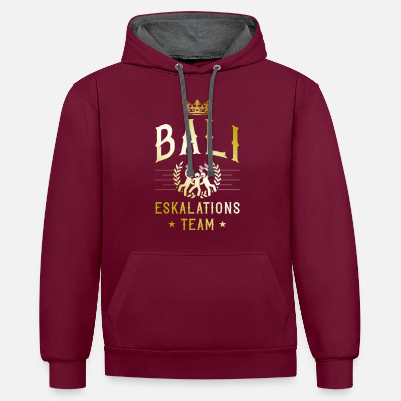 Escalade de Bali - Sweat à capuche contrasté - bordeaux/anthracite