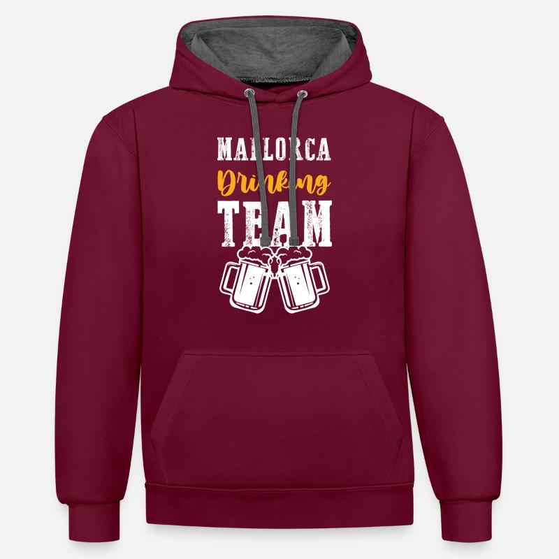 Majorque Équipe de Consommation - Sweat à capuche contrasté - bordeaux/anthracite