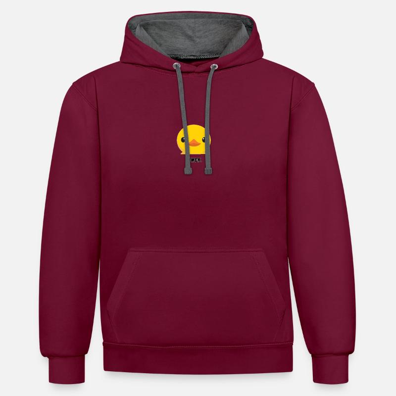 RACE. UN D - Sweat à capuche contrasté - bordeaux/anthracite