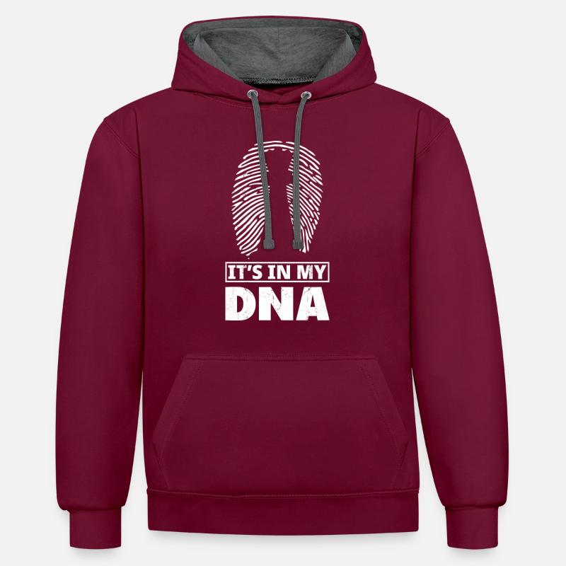 C’est Dans Mon ADN Échecs - Sweat à capuche contrasté - bordeaux/anthracite