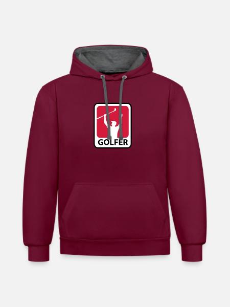 Golf - Contrast hoodie - burgundy/charcoal