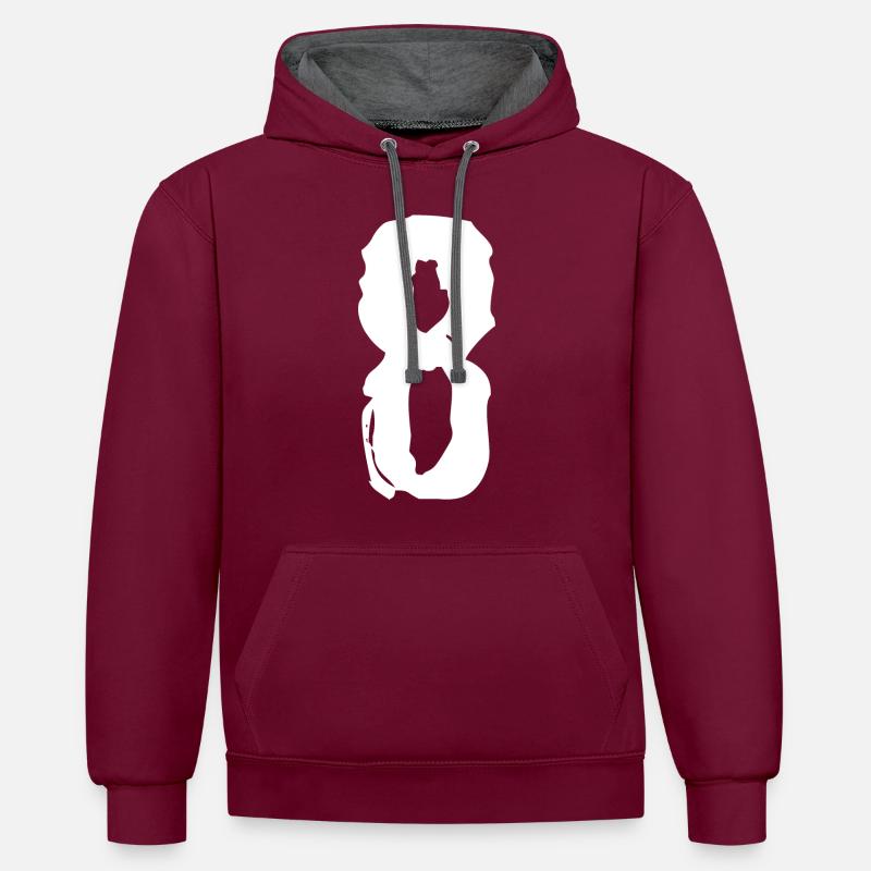 Maillot à 8 chiffres - Sweat à capuche contrasté - bordeaux/anthracite