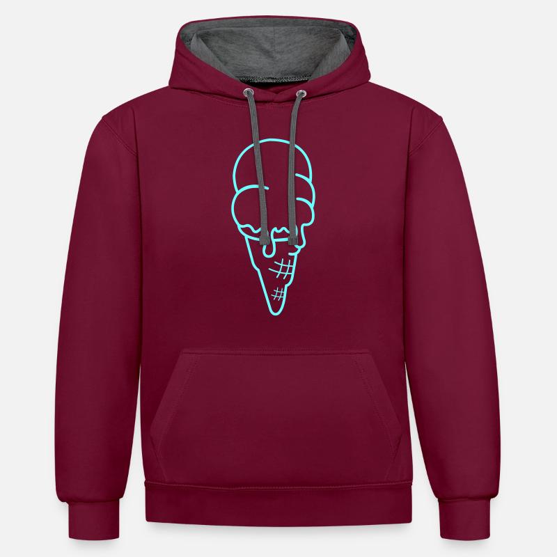 Crème glacée Crème glacée - Sweat à capuche contrasté - bordeaux/anthracite