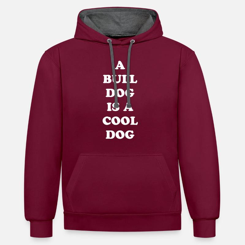 Hund Chien - Sweat à capuche contrasté - bordeaux/anthracite