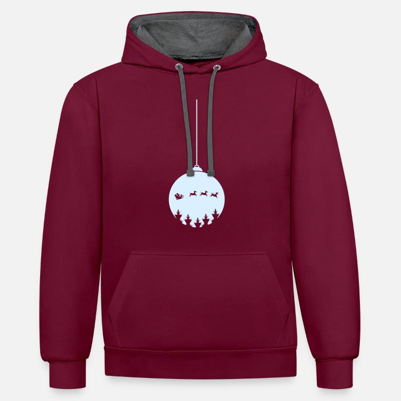 Boule de Noël Noël - Sweat à capuche contrasté - bordeaux/anthracite