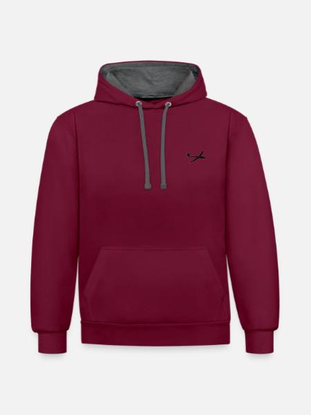 Glider Gliding Gliding Gliding Glider - Contrast hoodie - burgundy/charcoal