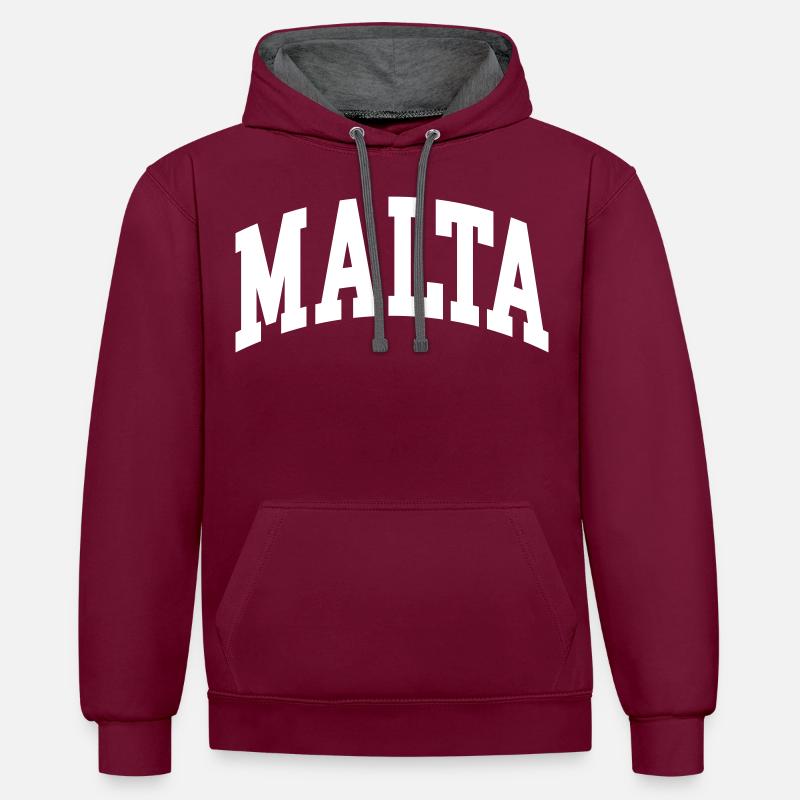 Malte - Sweat à capuche contrasté - bordeaux/anthracite