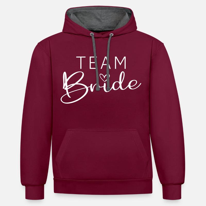 Épouse de l’équipe - Sweat à capuche contrasté - bordeaux/anthracite