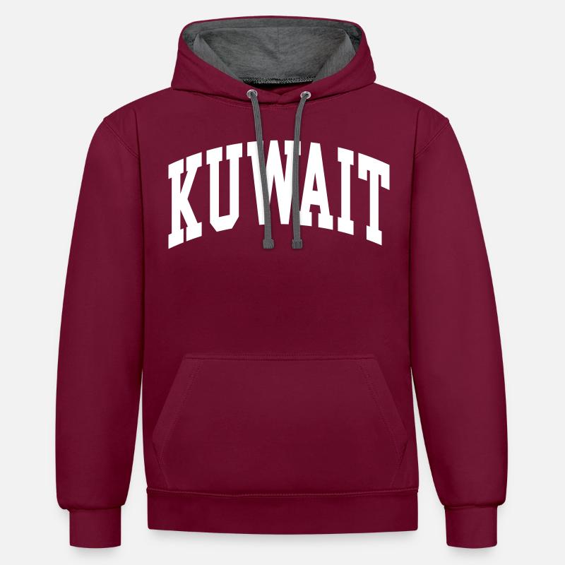 Koweït - Sweat à capuche contrasté - bordeaux/anthracite