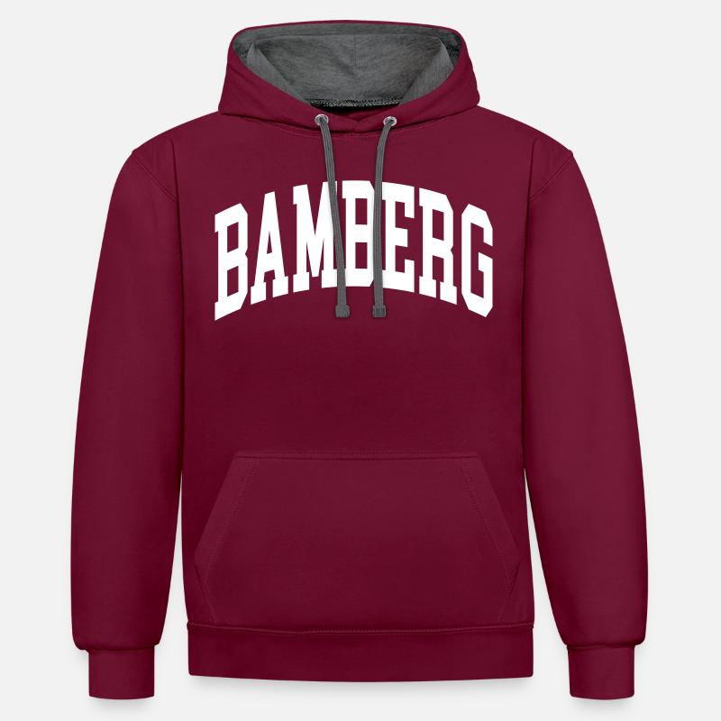 Bamberg - Sweat à capuche contrasté - bordeaux/anthracite